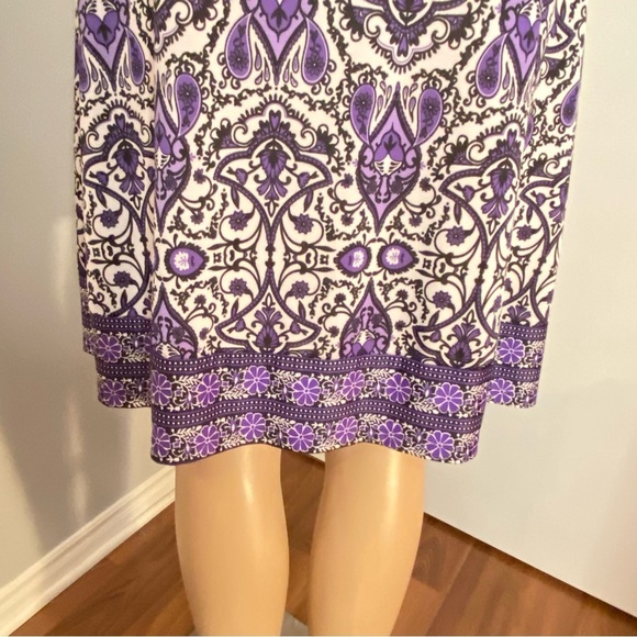 Purple Paisley Patterned Sleeveless Dress - Brand: George - Size S/P. - Picture 14 of 15